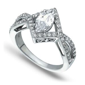 Cubic Zirconia Marquise Silver Ring